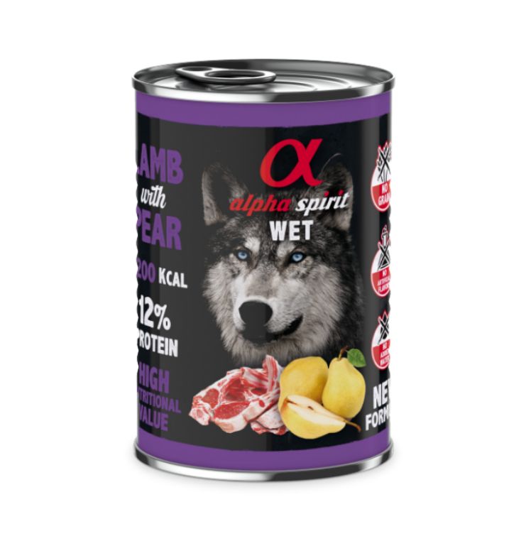 ALIMENTO HÚMEDO DE CORDERO CON PERA (400gr)