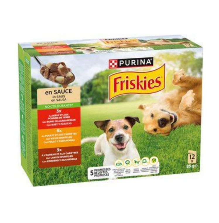 PURINA® FRISKIES® Adulto con Pollo, Cordero y Buey en Salsa