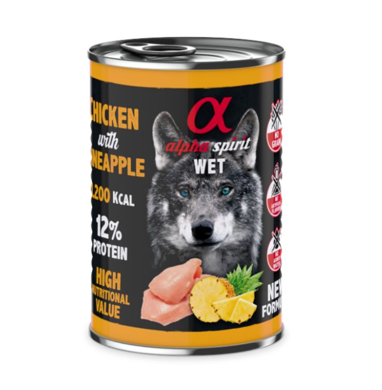ALIMENTO HÚMEDO DE POLLO CON PIÑA (400gr)