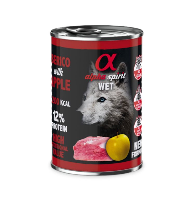 ALIMENTO HÚMEDO DE CERDO CON MANZANA (400gr)