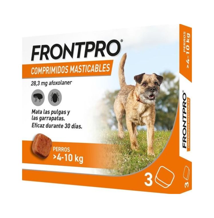 Frontpro Comprimidos Masticables Antiparasitarios Perros de 4 a 10 kg (28 mg)